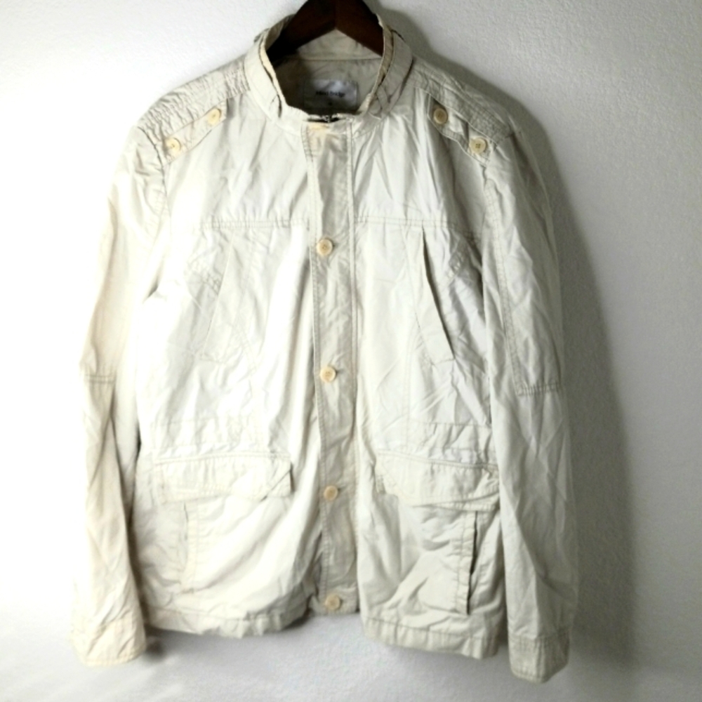 Mind Bridge S Cotton Cargo Chore Jacket in Beige